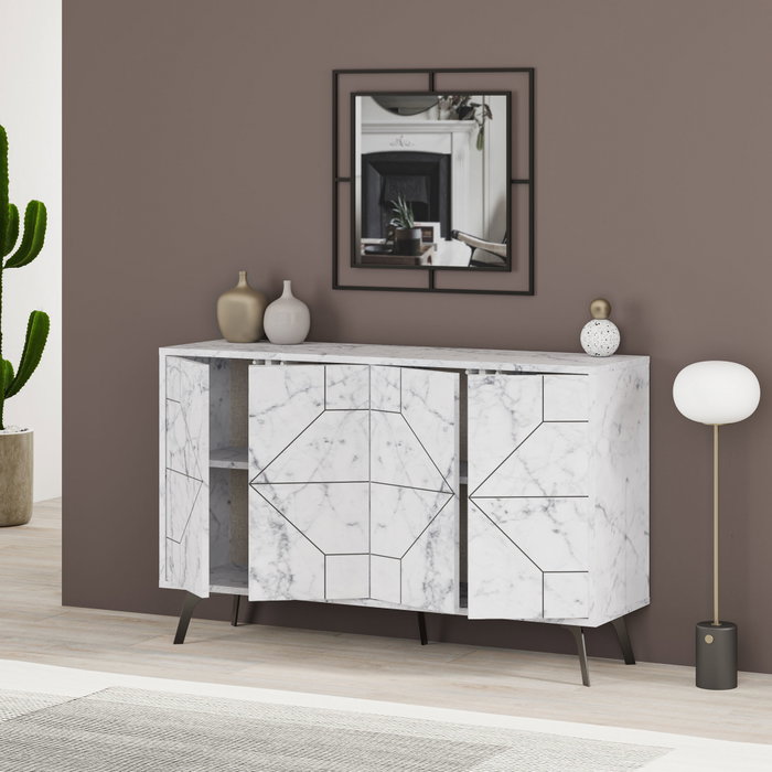Hanah Home Dune - Carrara Consola Blanca